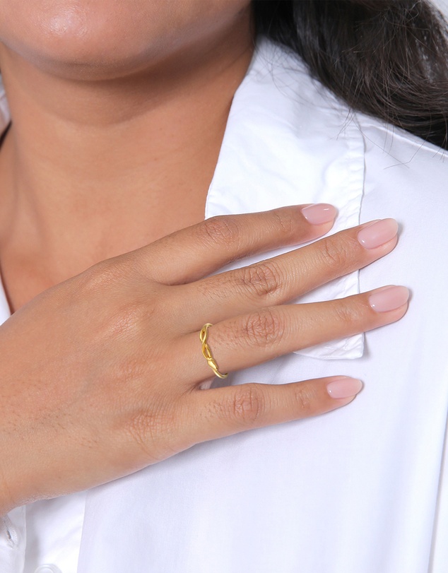 Elli Jewelry - Ring Wrap snake infinity symbol in 375 yellow gold