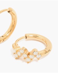 Lovisa - Waterproof Gold Plated Stainless Steel Cubic Zirconia Zig Zag Huggie Earrings