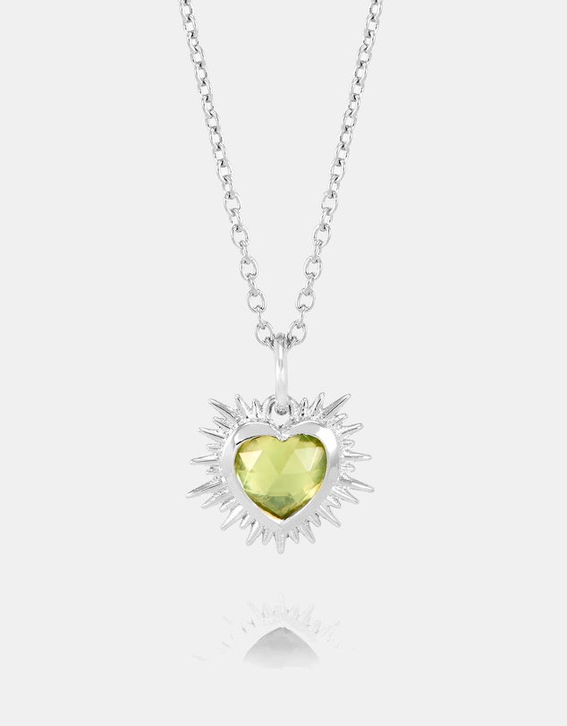 Rachel Jackson - Electric Love August Birthstone Heart Necklace Silver