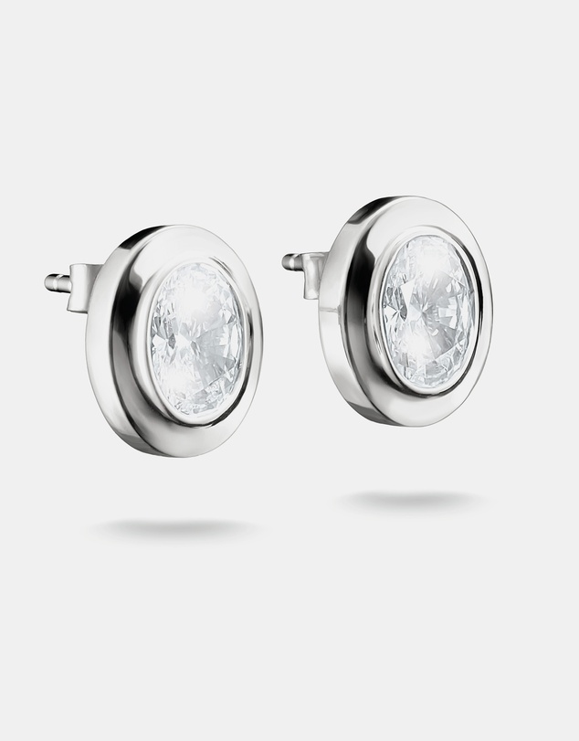 THOMAS SABO - THOMAS SABO Oval Stud Earrings with Zirconia Stones Silver