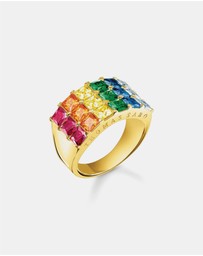 THOMAS SABO - Ring colourful stones pavé gold
