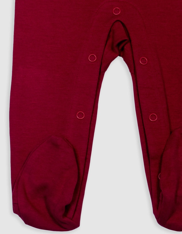 B Free Intimate Apparel - Baby Snap Button Sleepsuit with Booties - 100% Organic Cotton - Red Cockatoo