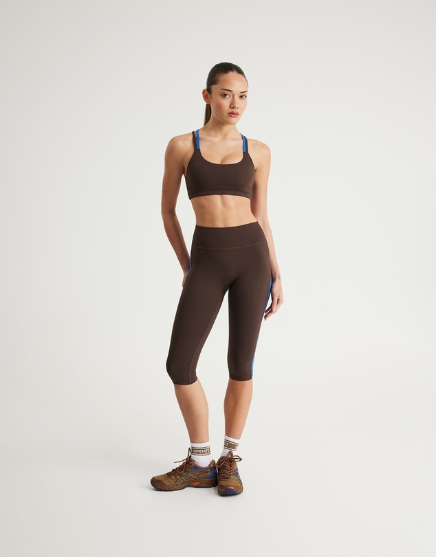 Upstate - Air Sculpt Strappy Layered Crop - Espresso