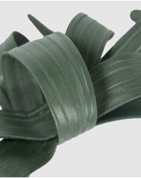 Max Alexander - Leather Leafs Green Headband Fascinator