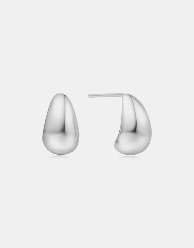 Ania Haie - Silver Small Dome Hoop Earrings