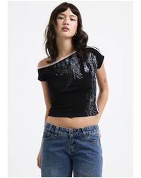 Neon Hart - Zine Off Shoulder Top