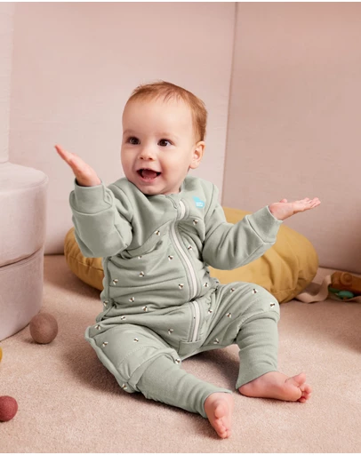 Love to Dream - Sleep Suit 2.5T Quilted Stretch Cotton Bees Olive