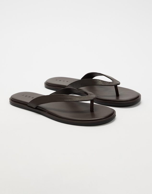 AERE - Round Toe Leather Thongs - Women's