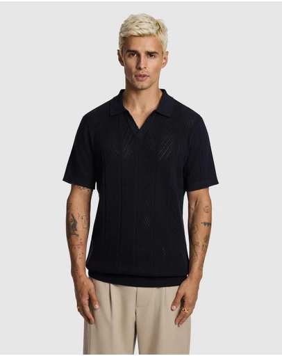 yd. - Edmund Knitted Polo Shirt