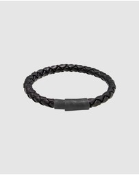 Kuzzoi - ICONIC EXCLUSIVE - Bracelet Real Leather Braided Magnet Basic in 925 Sterling Silver