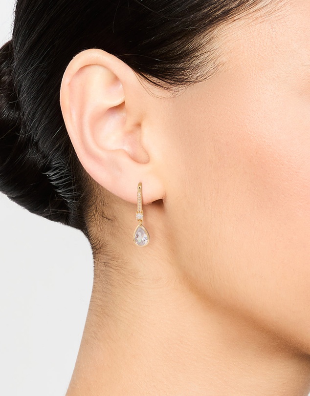 Lovisa - Gold Plated Diamante Pave Hook Earrings