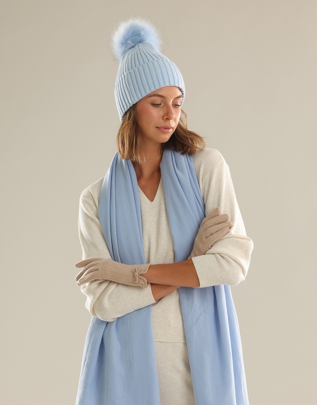 Morgan & Taylor - Valentine Wool-Blend Beanie in Pale Blue