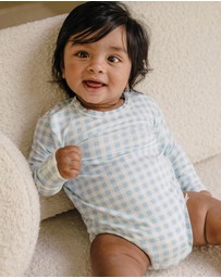 Kynd Baby - Comfy Bodysuit Long Sleeve in Blue Gingham