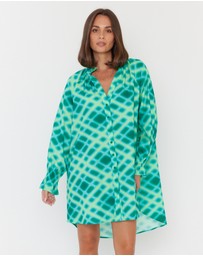 ALEXANDRA - Ollie Dress Emerald Crosshatch