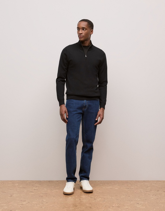 Trenery - Merino Half Zip in Black