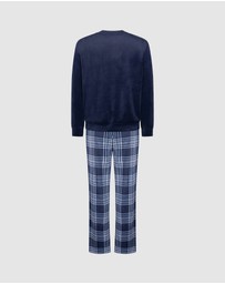 Hunkemoller - Long Sleeve Velours Check PJ Set