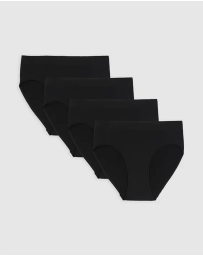 Ambra - 4 Pack Bare Essentials Recycled Nylon Hi Cut Brief