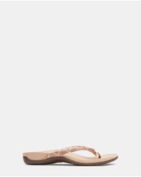 Vionic - Bella Toe Post Sandal - Chevron Dusty Pink