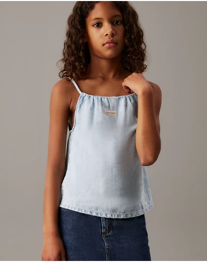 Calvin Klein Jeans - Girls Loose Denim Strap Top