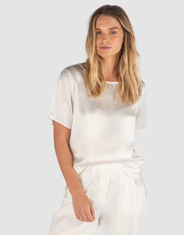 CAMIXA - Teena Satin Silk T-shirt