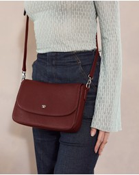 Pierre Cardin - Pierre Cardin Ladies Leather Flap Over Crossbody Bag