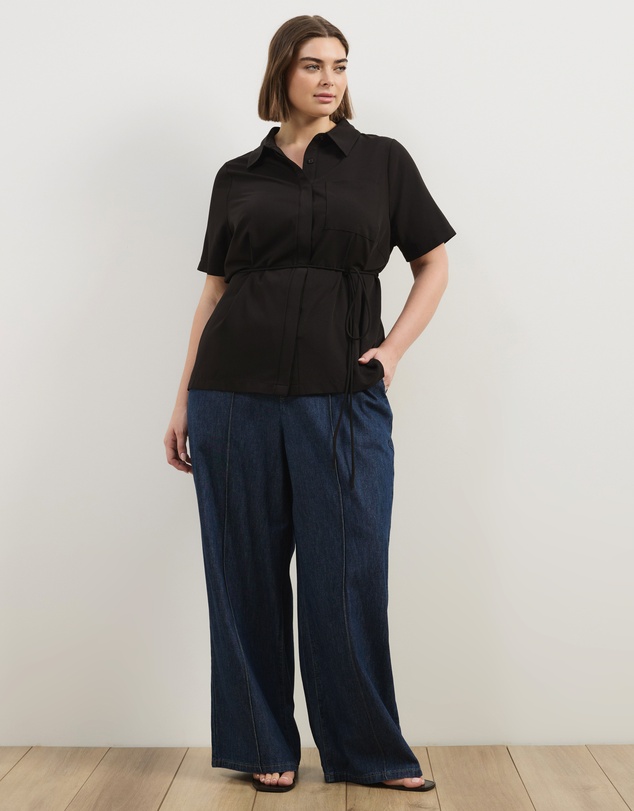 Atmos&Here Curvy - Aveline Tie Back Shirt