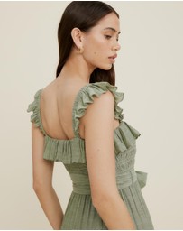 The Fated - Luca Flutter Sleeve Maxi Dress