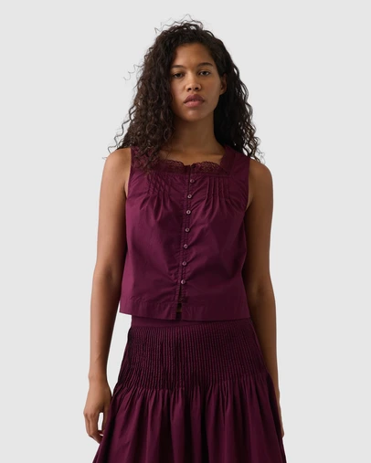 GAP - Sleeveless Lace Insert Shell Top