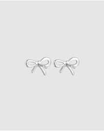 Elli Jewelry - Earrings Stud Bow Trend with Zirconia Crystals in 925 Sterling Silver