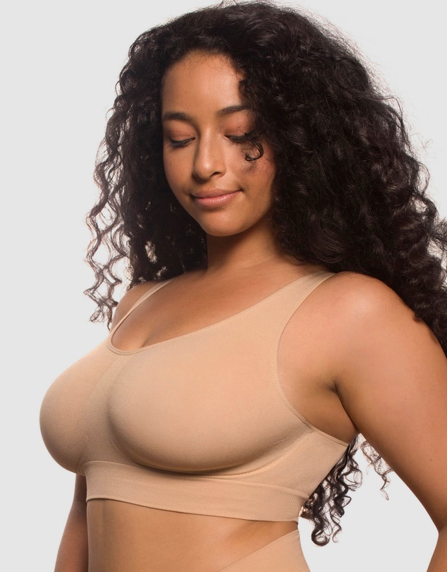 B Free Intimate Apparel - Double Lined Wire Free High Back Crop Bra (C-D-DD-E-F) Cup