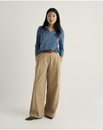 Seasalt - Seasalt Cornwall Blue Kellow 3/4 Sleeve Jersey Top