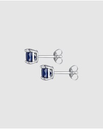 Kuzzoi - ICONIC EXCLUSIVE - Earrings Basic Geo Synthetic Sapphire in 925 Sterling Silver