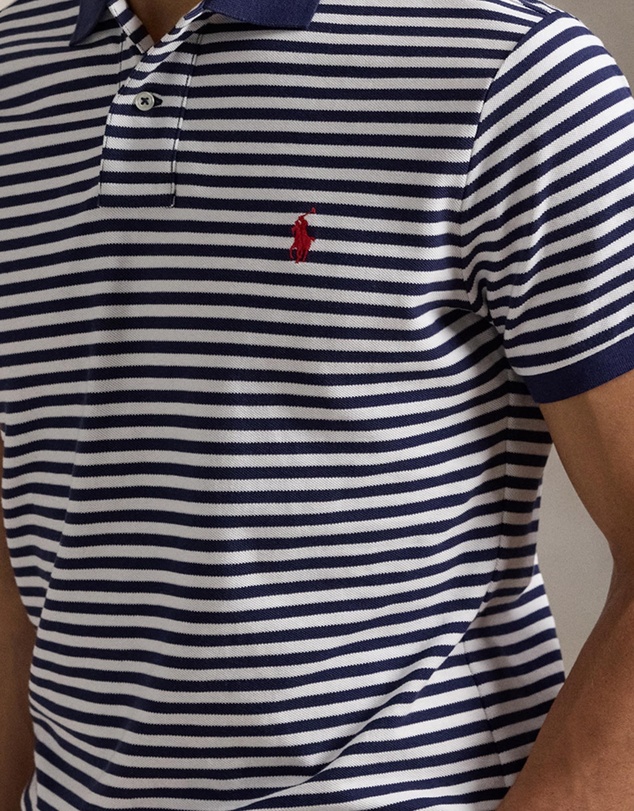 Polo Ralph Lauren - Custom Slim Fit Striped Mesh Polo Shirt