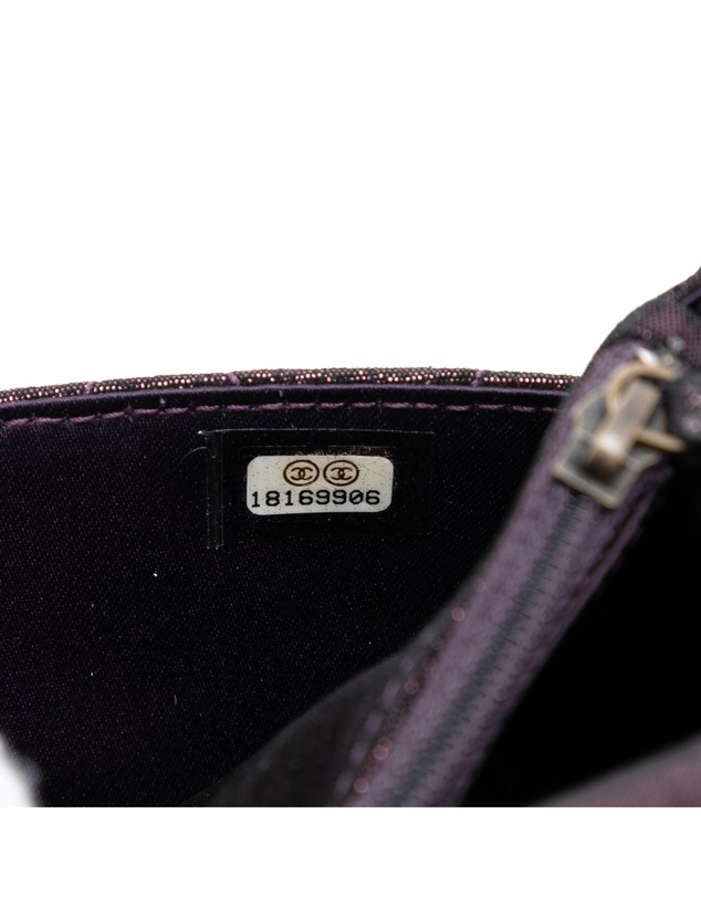 Pre-Loved by Azura Reborn - Pre-Loved Quilted Iridescent Lambskin Tartan Button Wallet On Chain