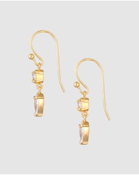 Elli Jewelry - Earrings Ear Hanger Drop Solitaire Sparkling with Zirconia in 925 sterling silver gold plated
