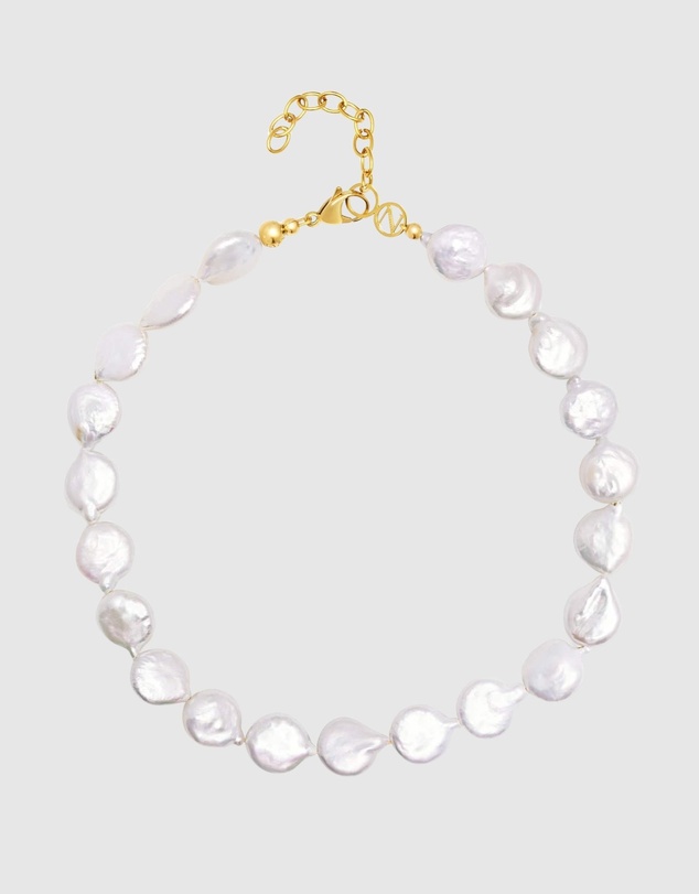 Nialaya Jewellery - Como Flat Pearl Choker