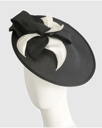 Max Alexander - Black Cream Plate Racing Fascinator