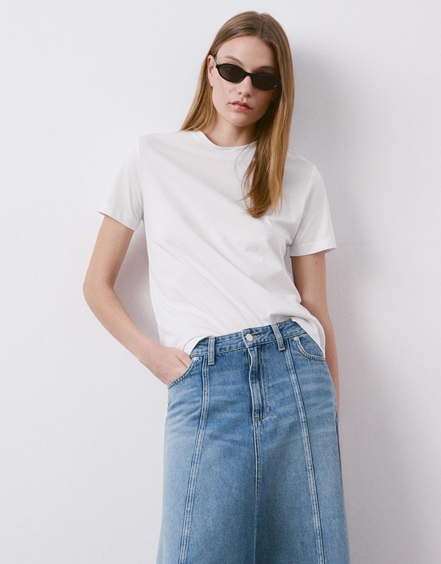 M.N.G - Rounded Neck Cotton T-Shirt