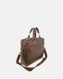 Pierre Cardin - Pierre Cardin Men's Leather Rustic Business/Laptop Bag