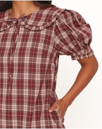 Petal & Pup - Yaris Mini Dress - Burgundy Plaid