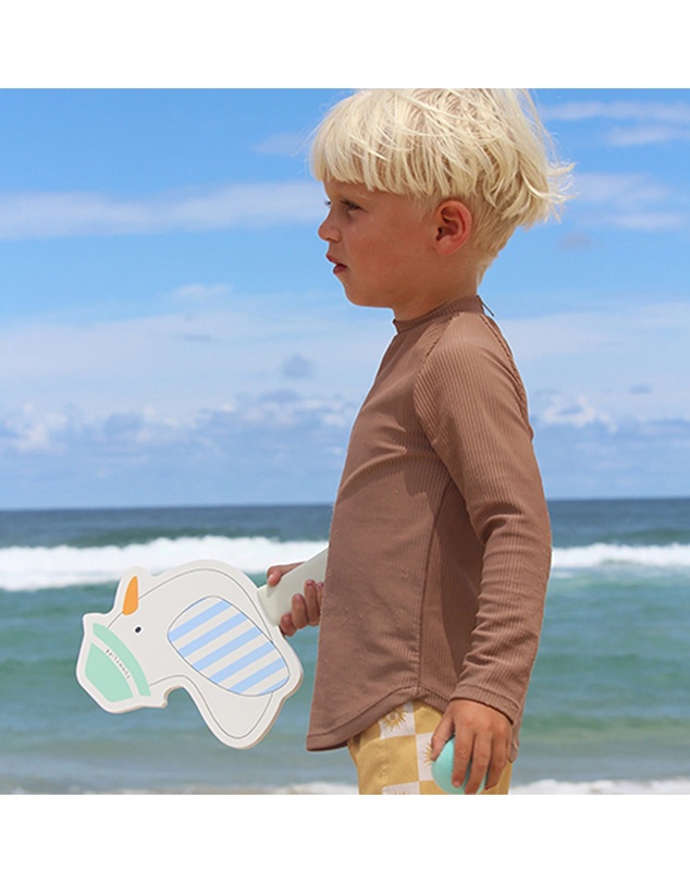 Sunnylife - Kids Velcro Beach Bats Sammy the Seagull Blue Stripe