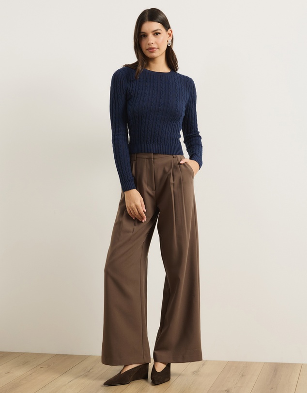 Atmos&Here - Tessa Crewneck Cable Knit Sweater