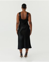 Third Form - Satin Gather Bra Bias Slip Dress