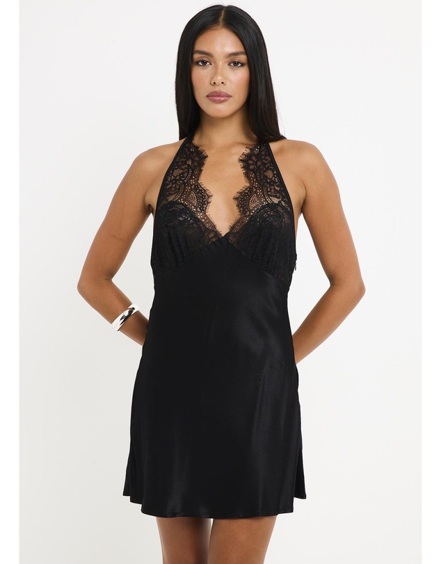 Alice In The Eve - Talia Halter Lace Mini Dress