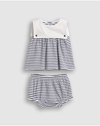White Navy Stripe