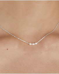 SAINT VALENTINE - Mini Pearl Necklace - Silver