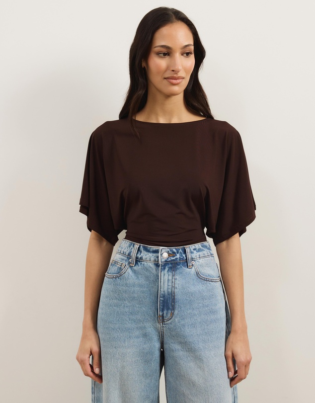 Atmos&Here - Amara Jersey Tie Back Short Sleeve Top