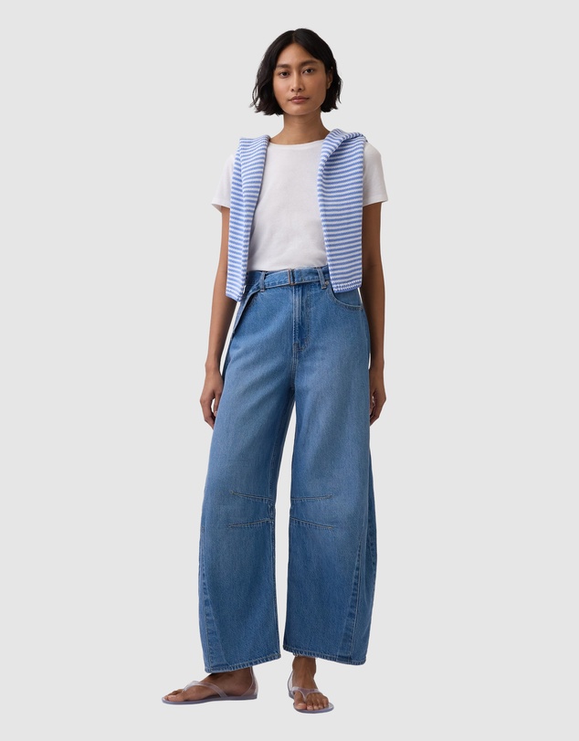 GAP - High Rise Horseshoe UltraSoft Isabella Drawcord Buckle Belt Jeans