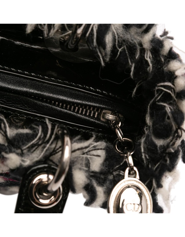 Dior - Pre-Loved Medium Tweed Cannage Fringe Lady Dior