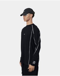 PYRA - CONTRAST LS TEE - BLACK